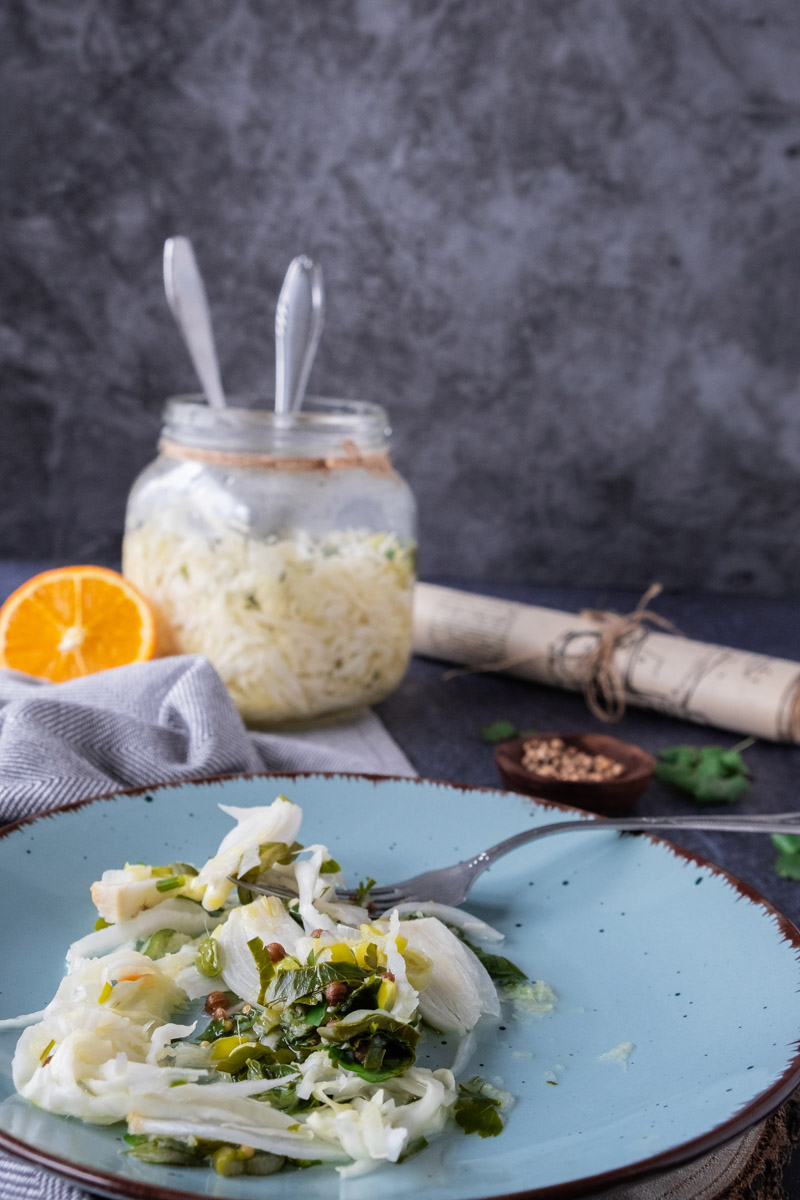 Pickled Cabbage on Plate.