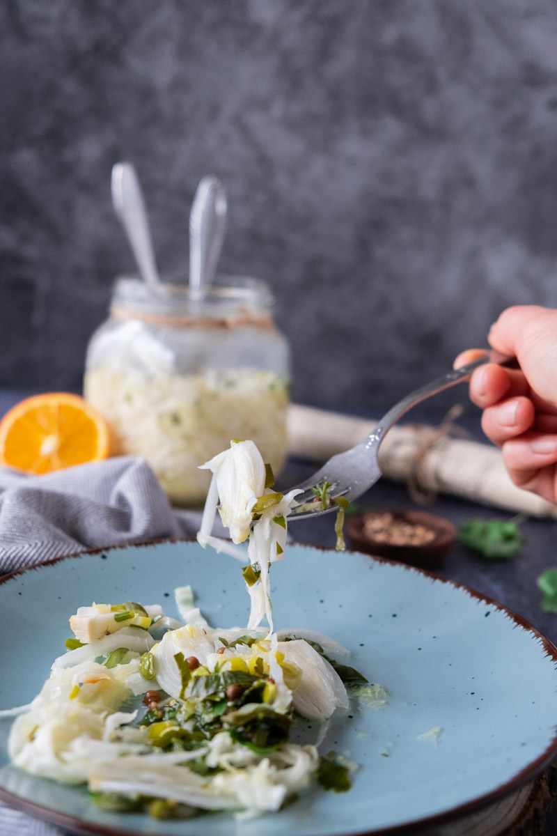 Cilantro and Orange Pickled Cabbage and Shallots