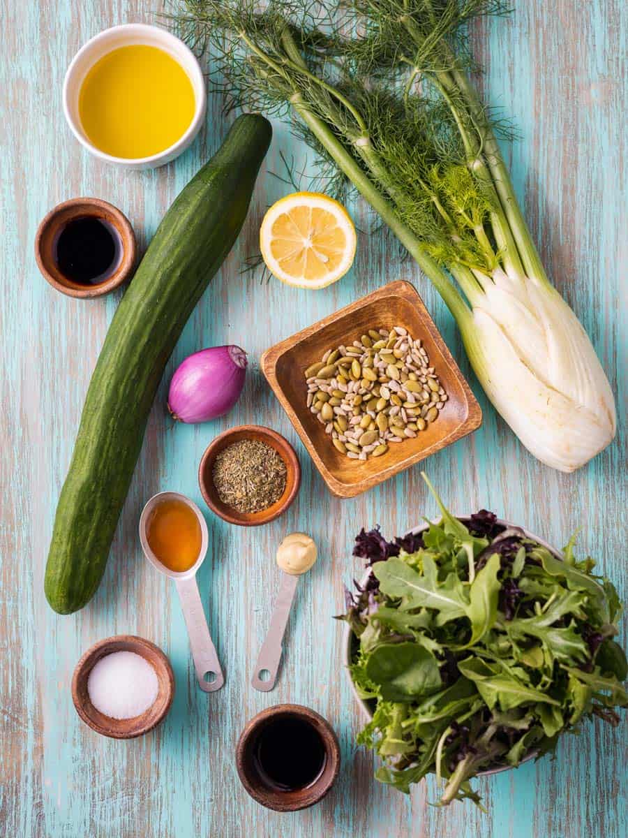 fennel and cucumber salad ingredients