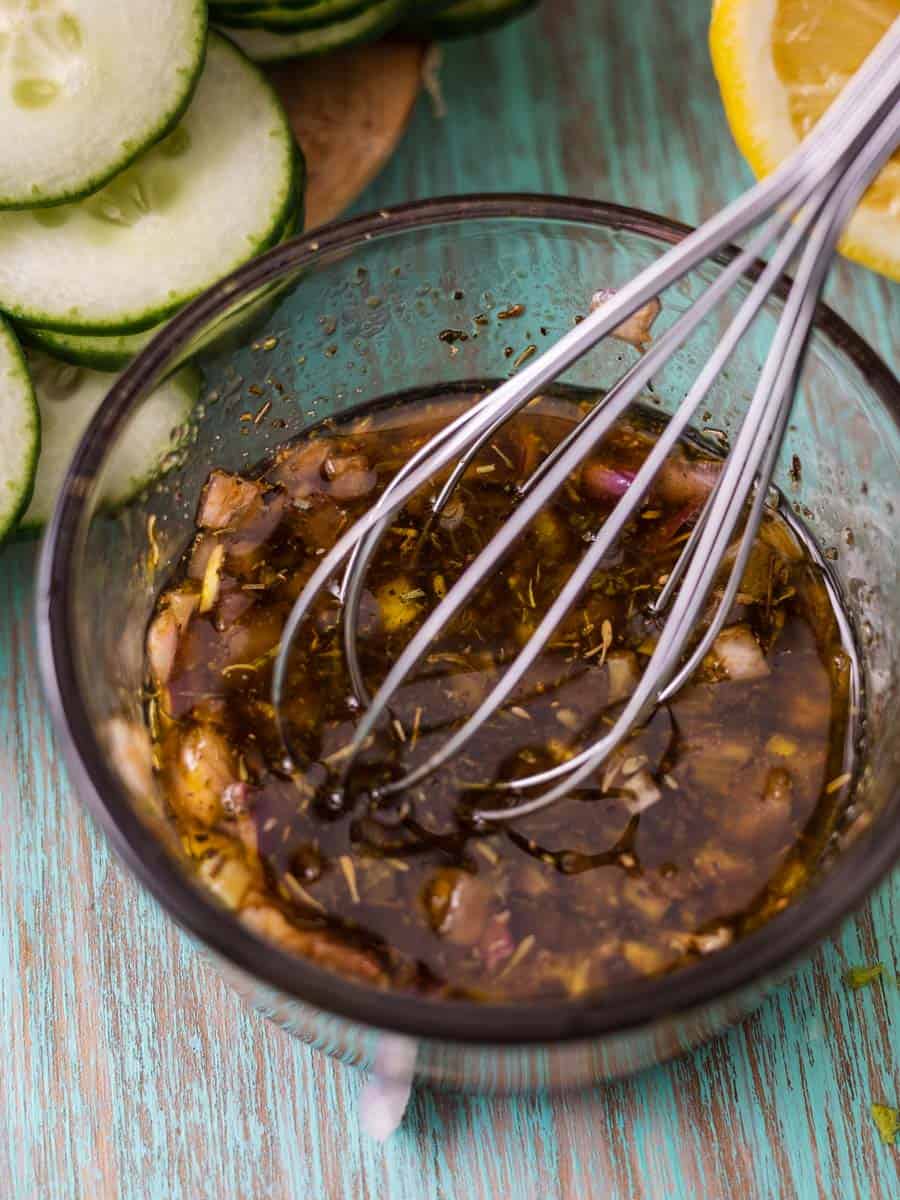 blackcurrant vinaigrette in a bowl