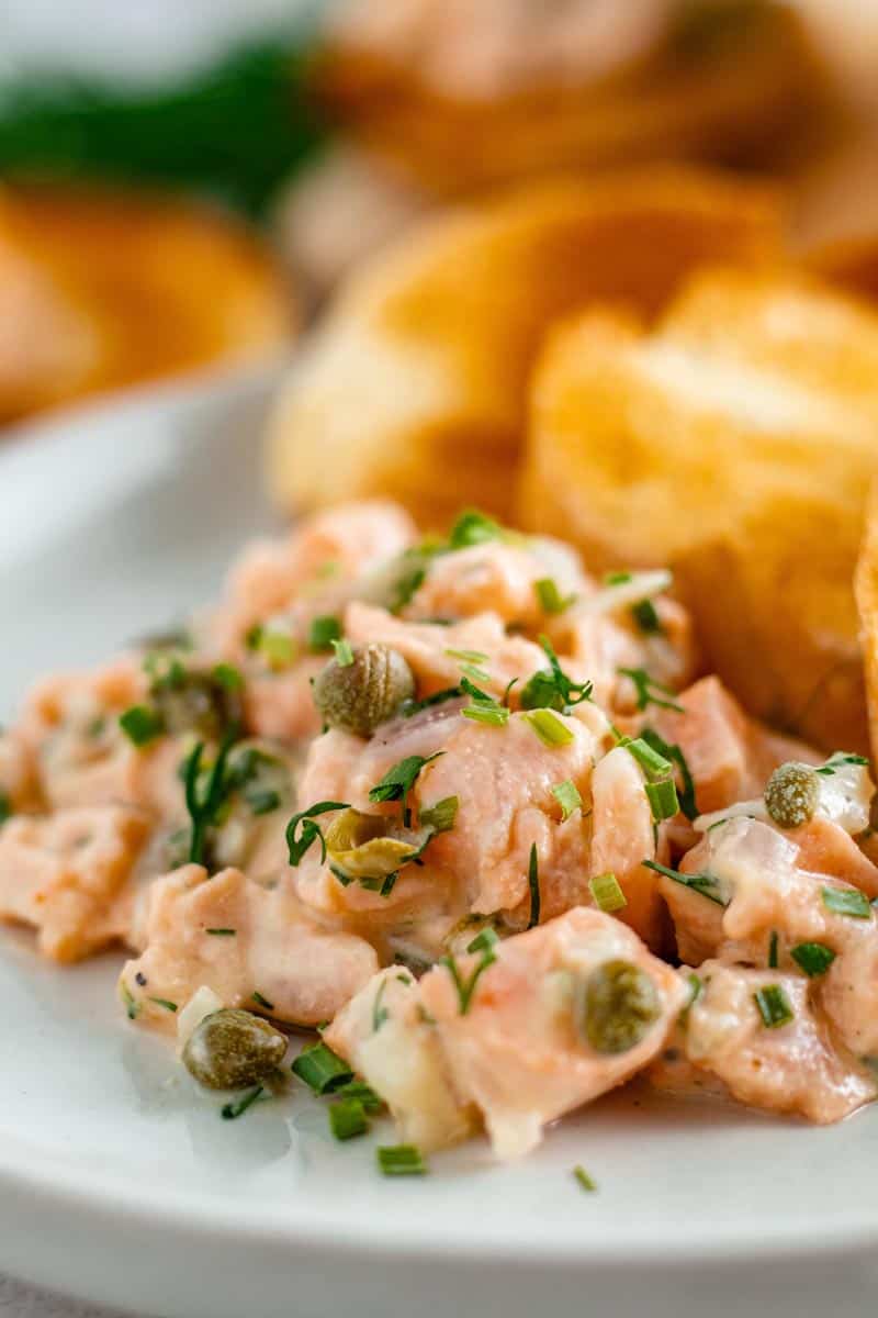 Salmon Tartare on Plate.