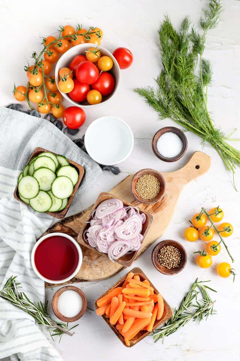 vegetables cut on a cutting board