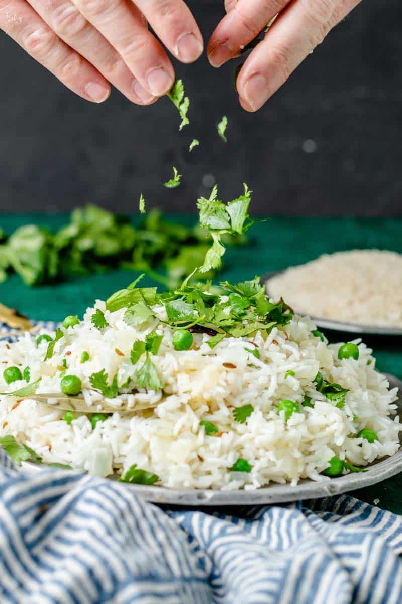 Garnish jeera rice
