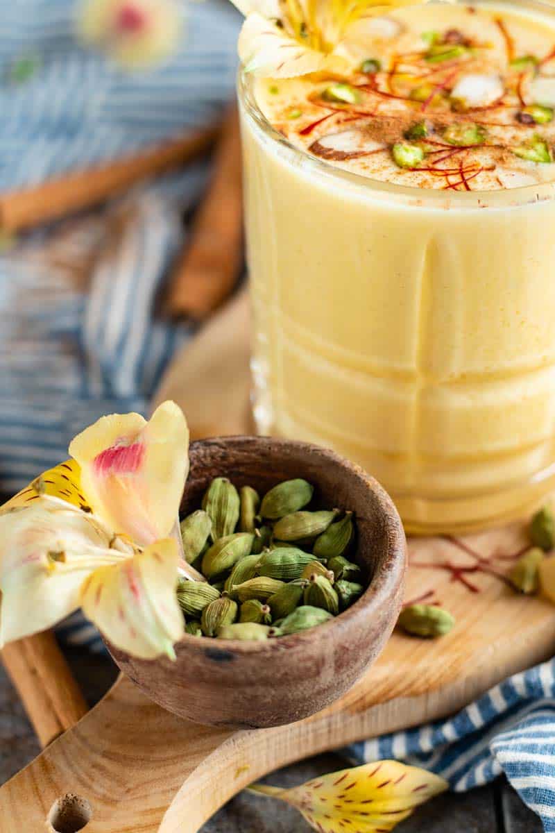 passion fruit lassi in a glass