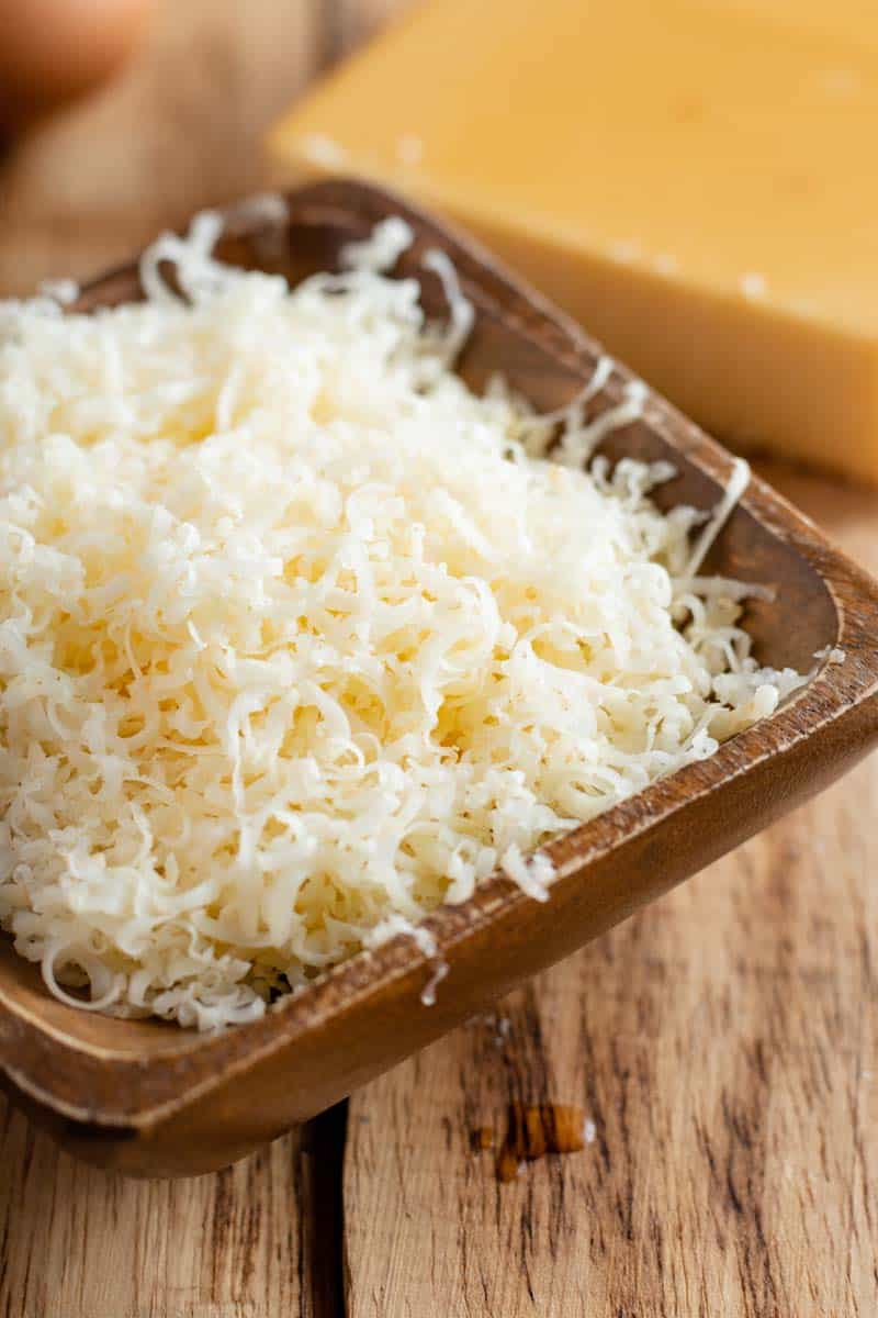 gruyere cheese in a dish