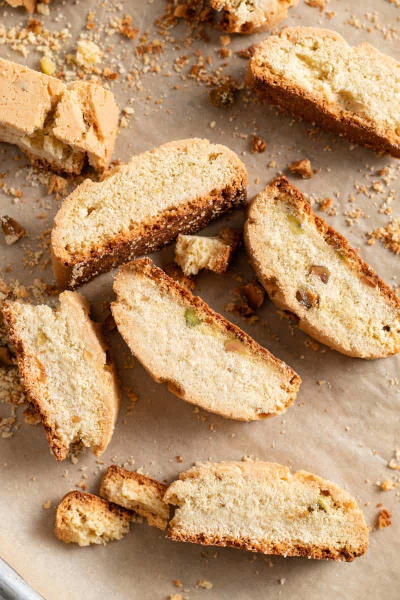 biscotti cookies on a baking sheet