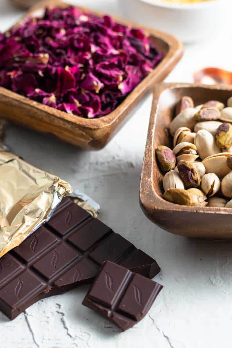 rosewater and cardamom biscotti ingredients