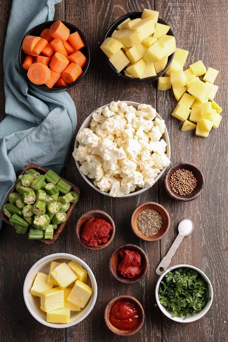 sabji ingredients on a surface