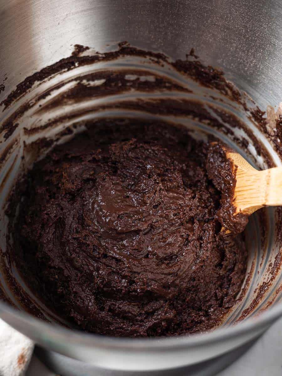 cookie dough in a mixing bowl