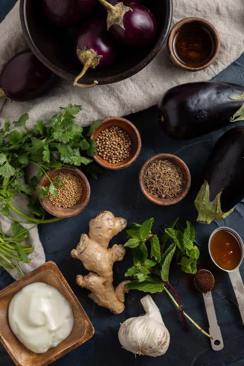spiced baby eggplant ingredients