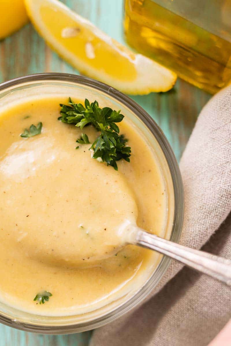 lemon aioli in a dish