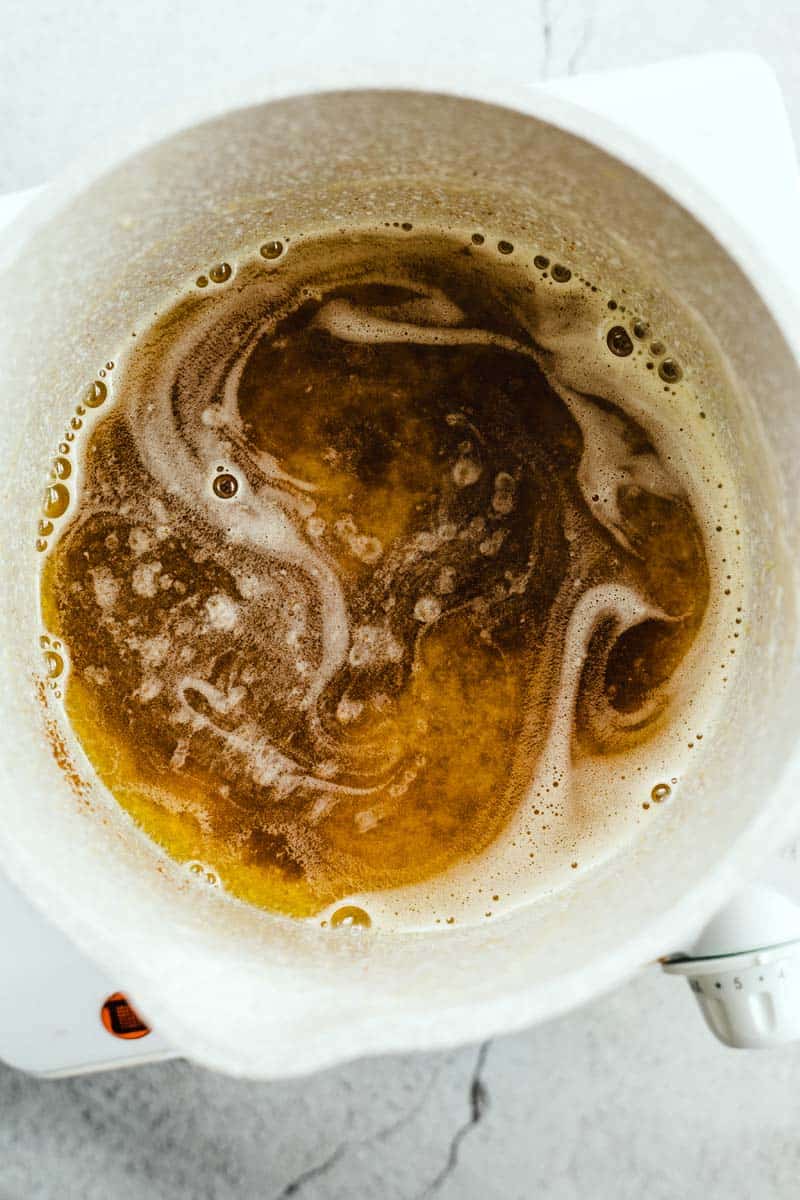 browned butter in a heatproof bowl