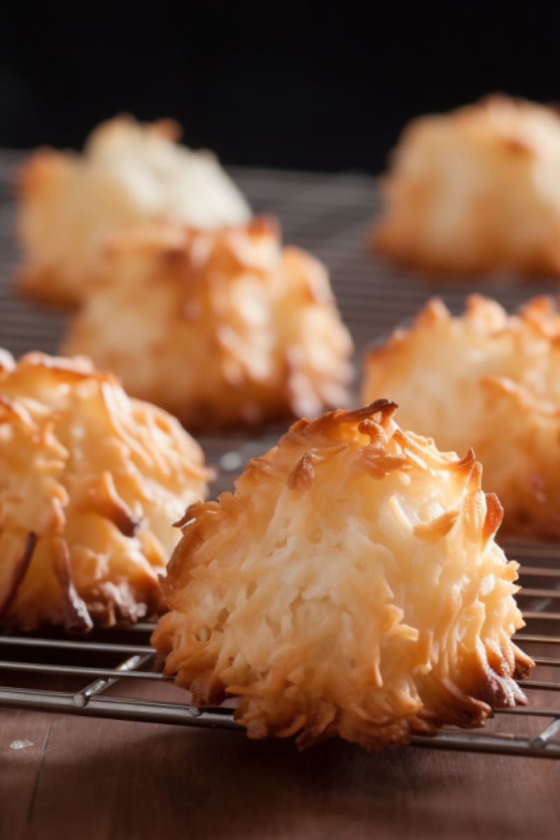 Macaroons on a cooling rack.