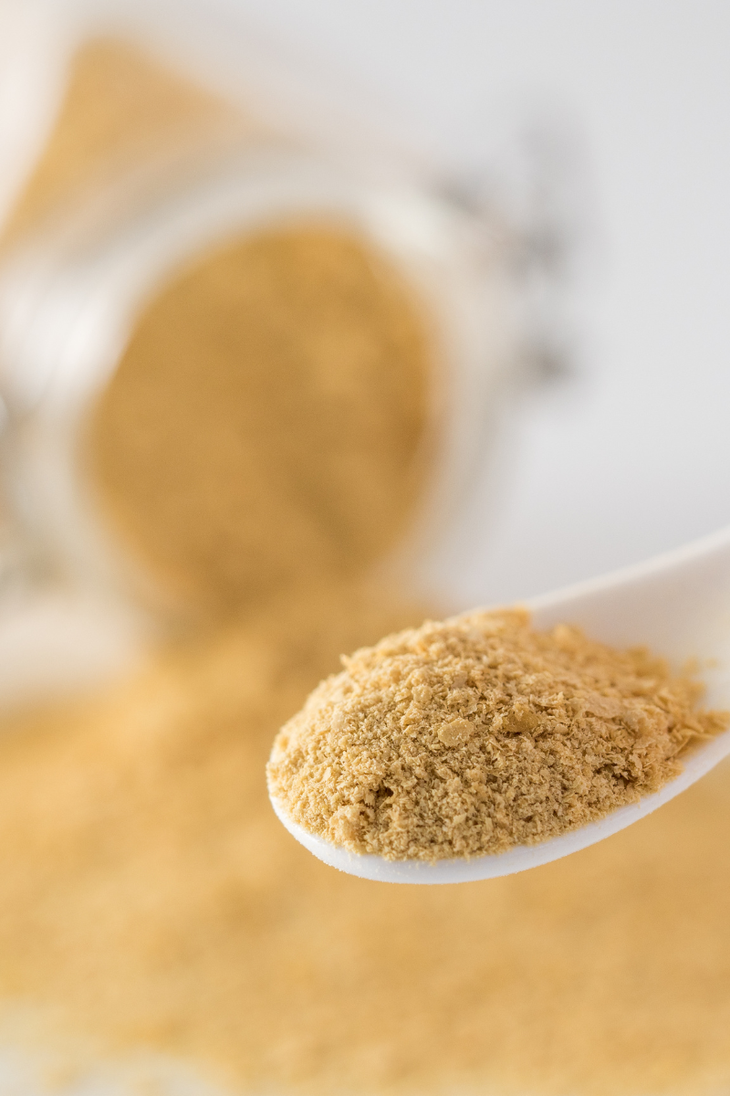 inactive torula yeast on a white background.
