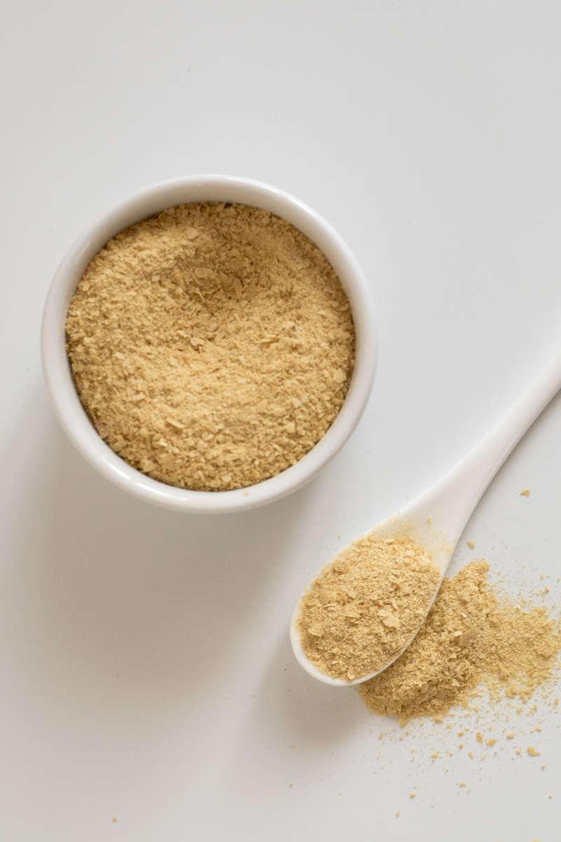inactive torula yeast on a white background.