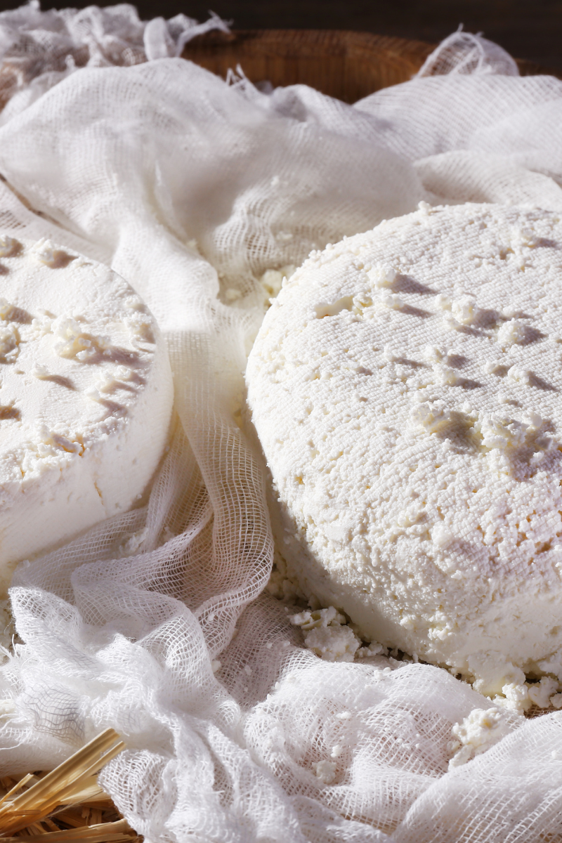 cheese in cheesecloth
