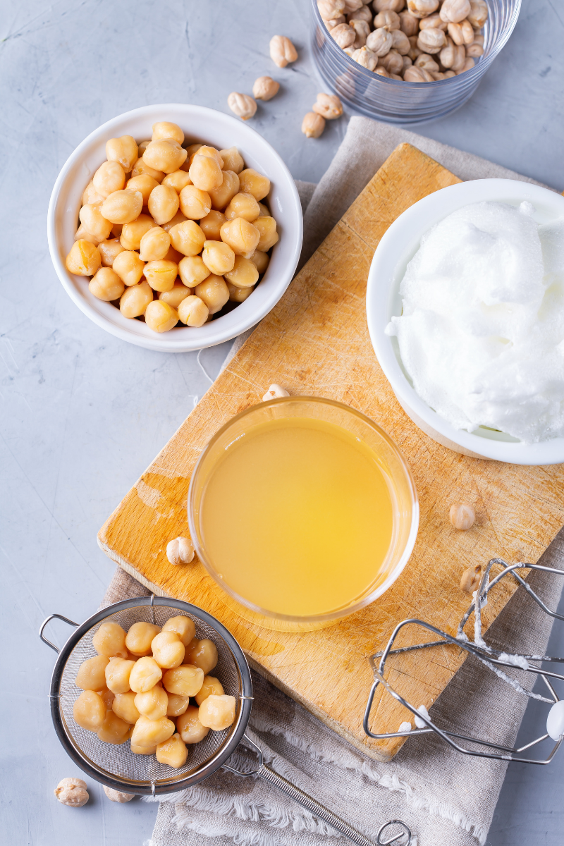 Egg substitution using chickpeas.