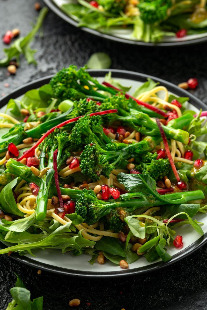 tenderstem broccoli in a salad.