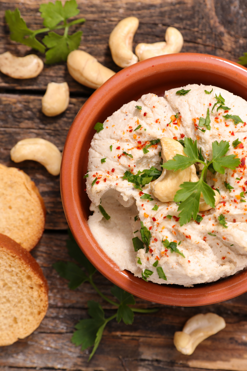 vegan cheese in a bowl.